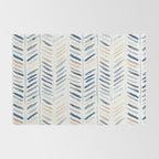 artistic herringbone in indigo and earthy shades Rug Gallery Image 2