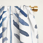 artistic herringbone in indigo and earthy shades Window Curtain Gallery Image 2