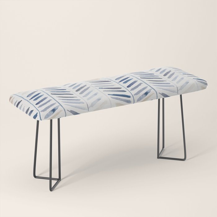 artistic herringbone in indigo and earthy shades Bench Gallery Image 1