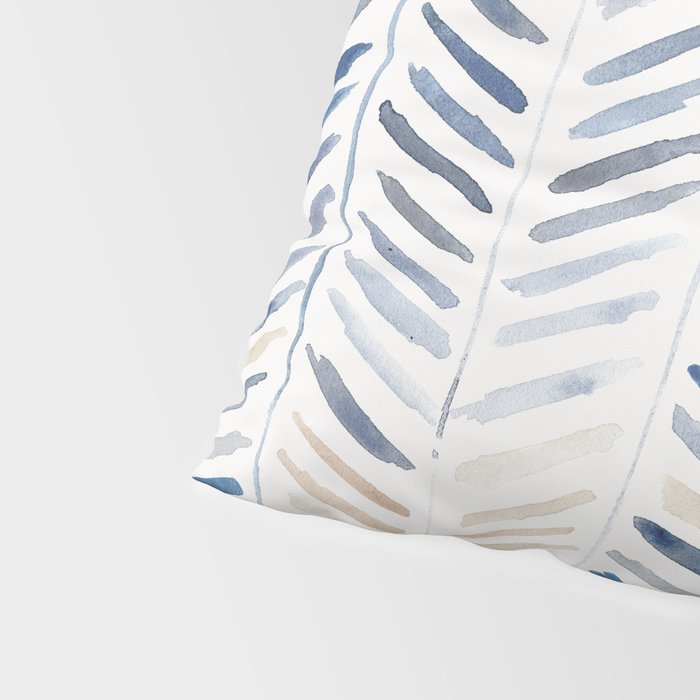 artistic herringbone in indigo and earthy shades Pillow Sham Gallery Image 4