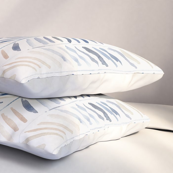 artistic herringbone in indigo and earthy shades Pillow Sham Gallery Image 3
