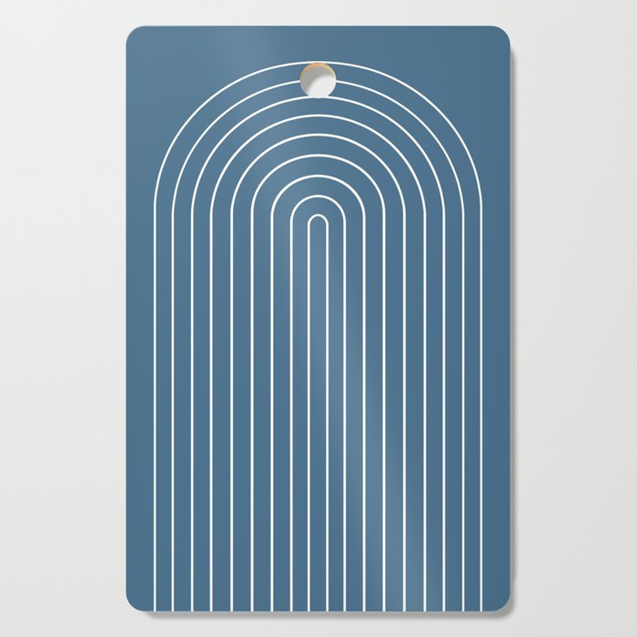 Minimal Arch XXXIV Nautical Blue Modern Geometric Lines Cutting Board Gallery Image 1