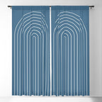Minimal Arch XXXIV Nautical Blue Modern Geometric Lines Window Curtain Gallery Image 5