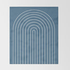 Minimal Arch XXXIV Nautical Blue Modern Geometric Lines Throw Blanket Gallery Image 2