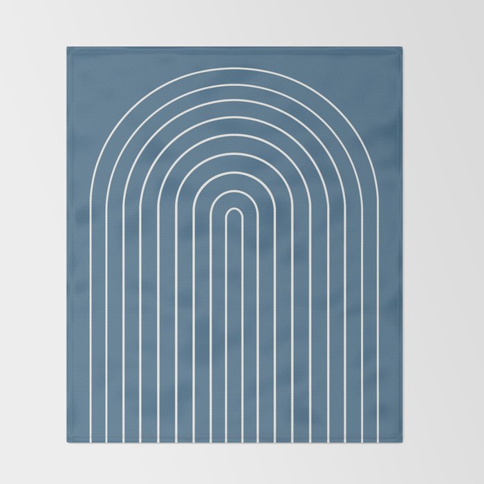 Minimal Arch XXXIV Nautical Blue Modern Geometric Lines Throw Blanket Gallery Image 2