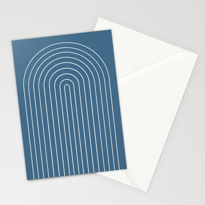 Minimal Arch XXXIV Nautical Blue Modern Geometric Lines Stationery Card Gallery Image 2