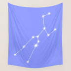 Taurus Zodiac Star Constellation Line Art Pastel Purple Wall Tapestry Gallery Image 4