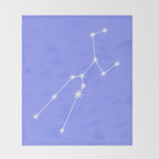 Taurus Zodiac Star Constellation Line Art Pastel Purple Throw Blanket Gallery Image 2
