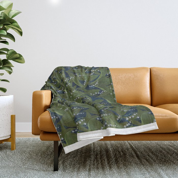 Lily of the Valley Field Throw Blanket Gallery Image 1