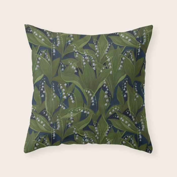 Lily of the Valley Field Throw Pillow Gallery Image 6