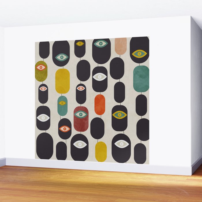 geometry mid mod eyes Wall Mural Gallery Image 2