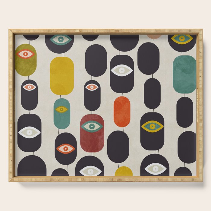 geometry mid mod eyes Serving Tray Gallery Image 1