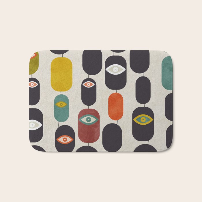 geometry mid mod eyes Bath Mat Gallery Image 1