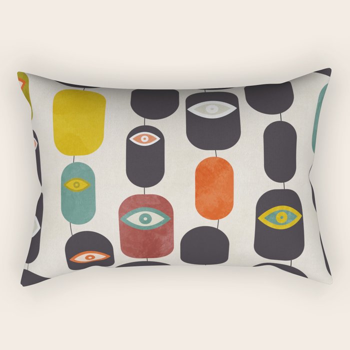geometry mid mod eyes Rectangular Pillow Gallery Image 2