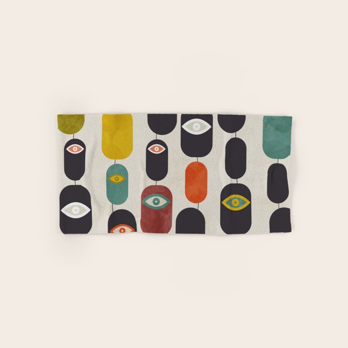 geometry mid mod eyes Bath Towel Gallery Image 1
