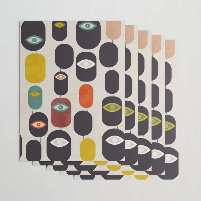 geometry mid mod eyes Wrapping Paper Gallery Image 3
