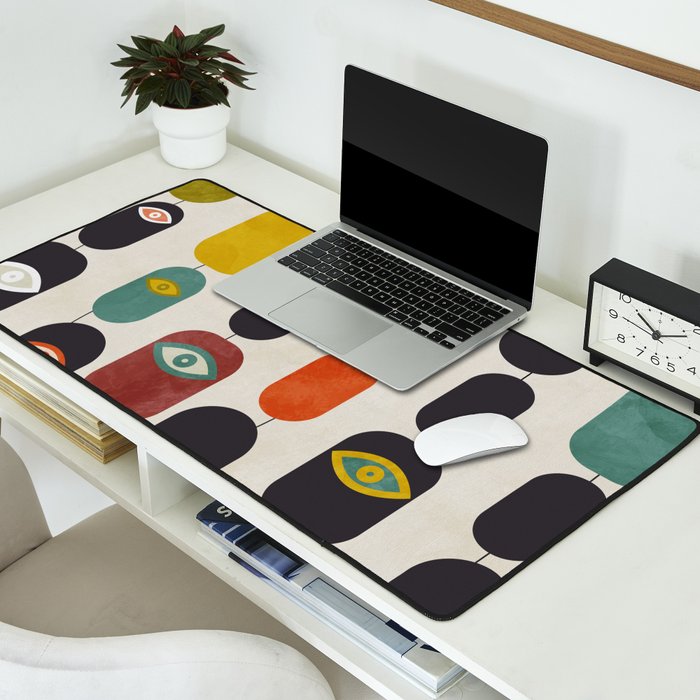 geometry mid mod eyes Desk Mat Gallery Image 2