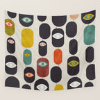 geometry mid mod eyes Wall Tapestry Gallery Image 4