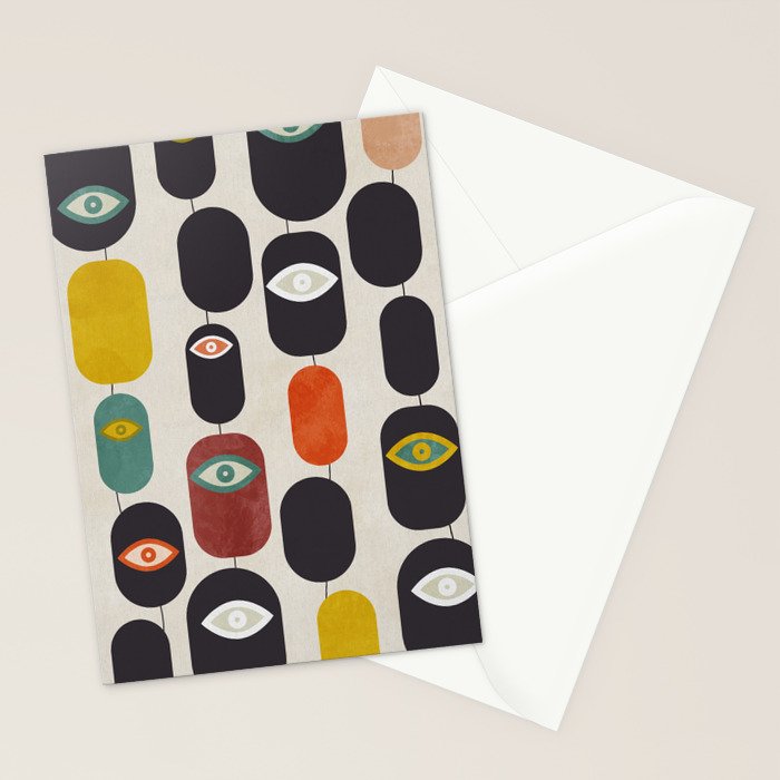 geometry mid mod eyes Stationery Card Gallery Image 2