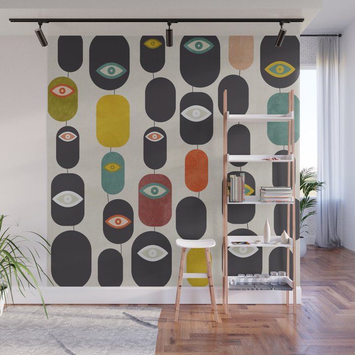geometry mid mod eyes Wall Mural Gallery Image 1