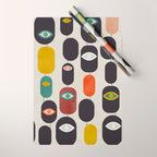 geometry mid mod eyes Wrapping Paper Gallery Image 1