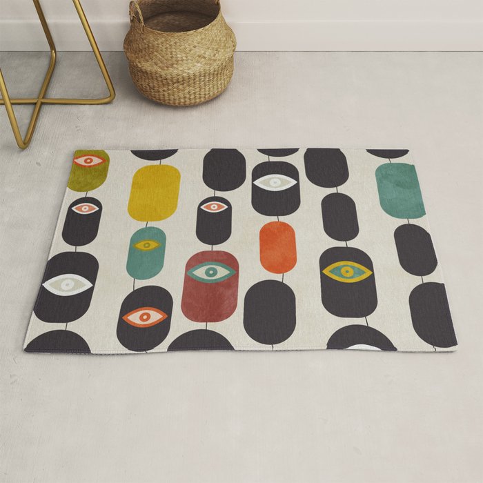 geometry mid mod eyes Rug Gallery Image 1