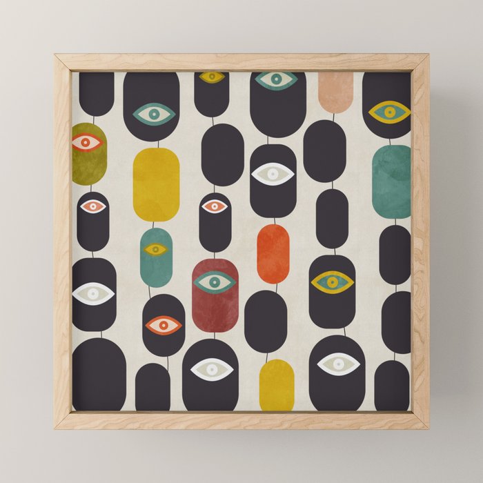 geometry mid mod eyes Mini Art Print Gallery Image 1