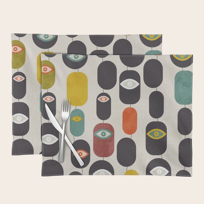 geometry mid mod eyes Placemat Gallery Image 1