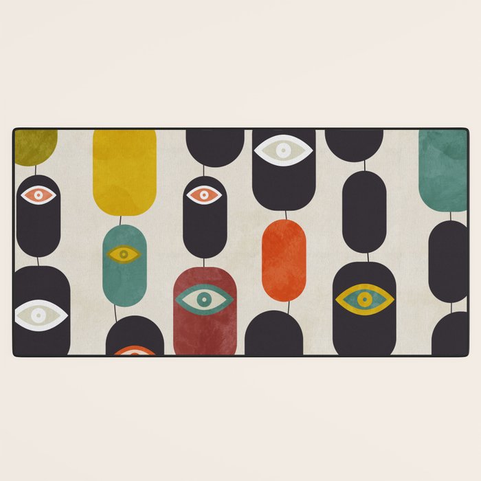 geometry mid mod eyes Desk Mat Gallery Image 3