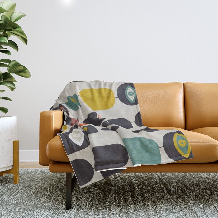 geometry mid mod eyes Throw Blanket Gallery Image 1
