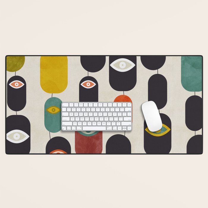 geometry mid mod eyes Desk Mat Gallery Image 1