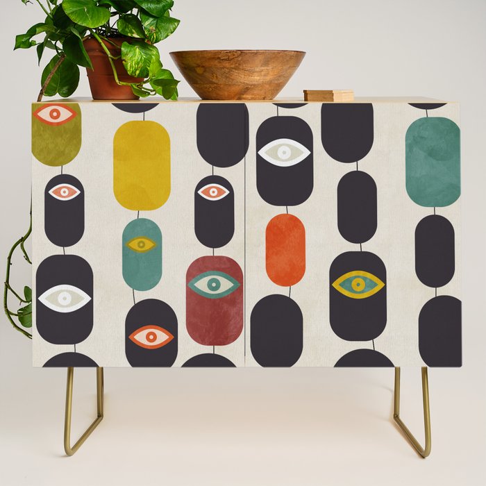 geometry mid mod eyes Credenza Gallery Image 1