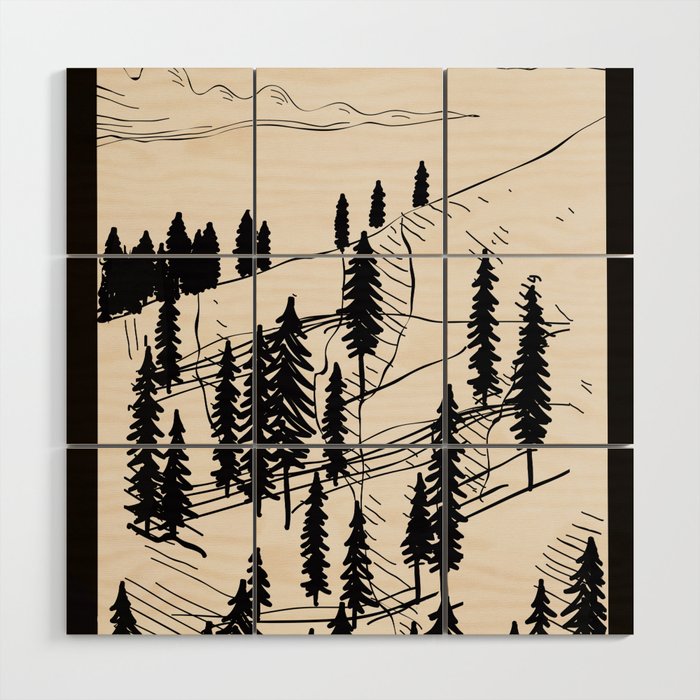 Mountain Forest Wood Wall Art Gallery Image 1