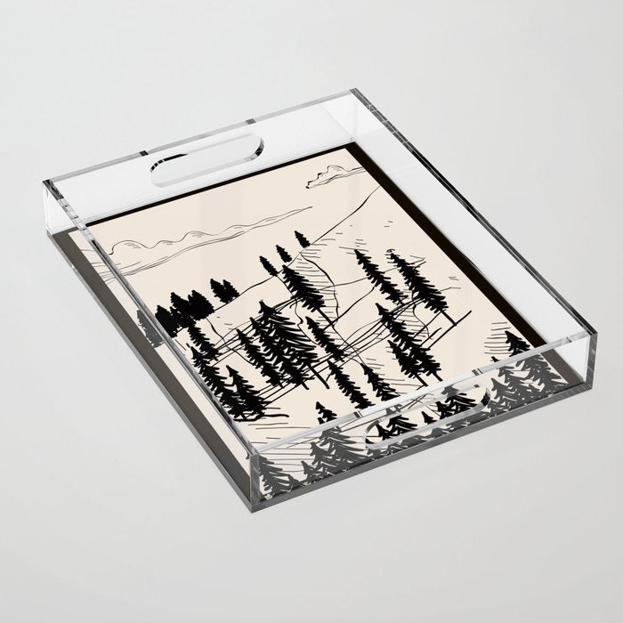 Mountain Forest Acrylic Tray Gallery Image 1