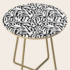 Matisse Organic Shapes Free Form Cut Outs Pattern White On Black Side Table Gallery Image 2
