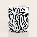 Matisse Organic Shapes Free Form Cut Outs Pattern White On Black Coffee Mug Gallery Image 4