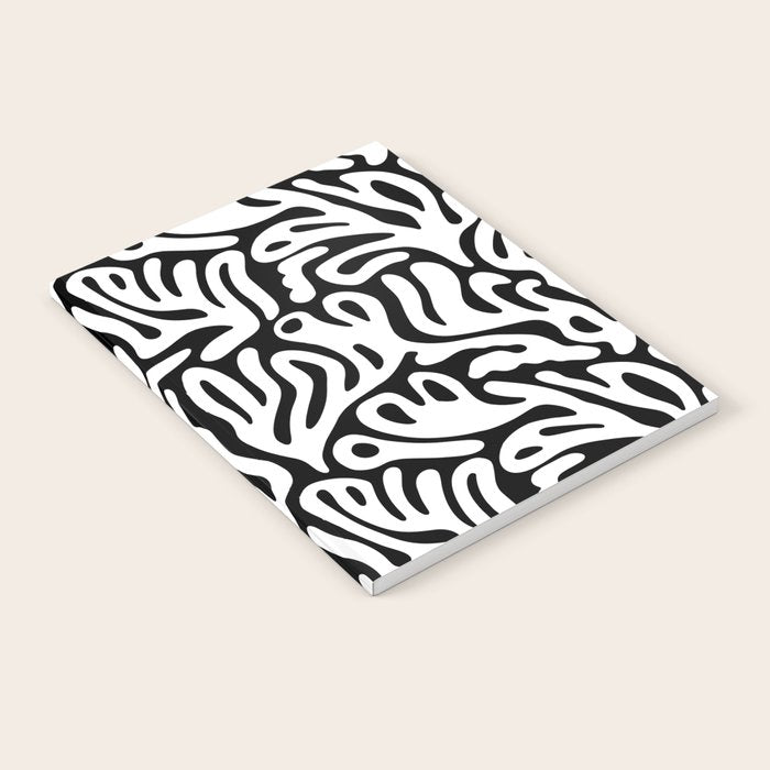 Matisse Organic Shapes Free Form Cut Outs Pattern White On Black Notebook Gallery Image 2