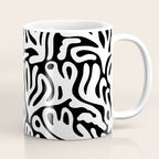 Matisse Organic Shapes Free Form Cut Outs Pattern White On Black Coffee Mug Gallery Image 1