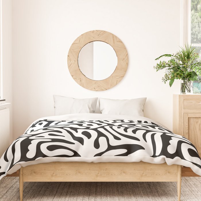 Matisse Organic Shapes Free Form Cut Outs Pattern White On Black Duvet Cover Gallery Image 3