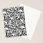 Matisse Organic Shapes Free Form Cut Outs Pattern White On Black Stationery Card Gallery Image 2