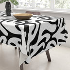 Matisse Organic Shapes Free Form Cut Outs Pattern White On Black Tablecloth Gallery Image 3