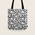 Matisse Organic Shapes Free Form Cut Outs Pattern White On Black Tote Bag Gallery Image 1