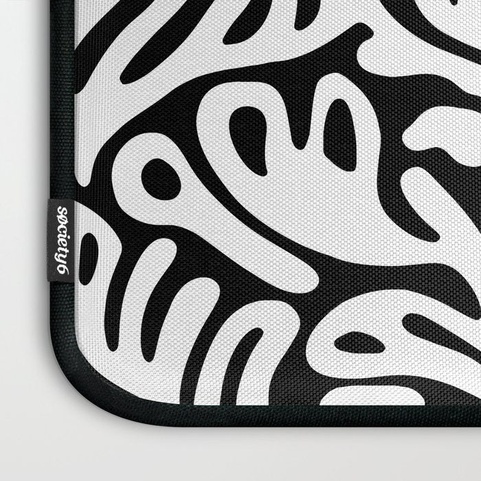 Matisse Organic Shapes Free Form Cut Outs Pattern White On Black Laptop Sleeve Gallery Image 3