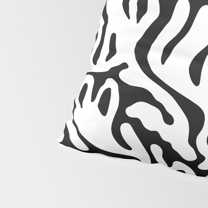 Matisse Organic Shapes Free Form Cut Outs Pattern White On Black Pillow Sham Gallery Image 4