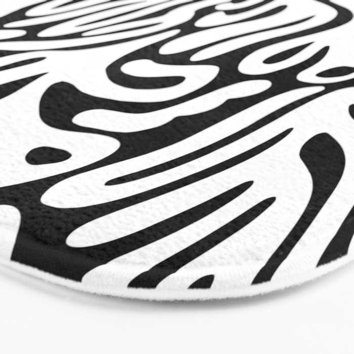 Matisse Organic Shapes Free Form Cut Outs Pattern White On Black Bath Mat Gallery Image 3
