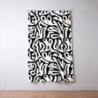 Matisse Organic Shapes Free Form Cut Outs Pattern White On Black Window Curtain Gallery Image 3