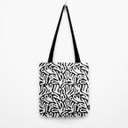 Matisse Organic Shapes Free Form Cut Outs Pattern White On Black Tote Bag Gallery Image 2