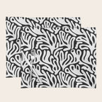 Matisse Organic Shapes Free Form Cut Outs Pattern White On Black Placemat Gallery Image 1