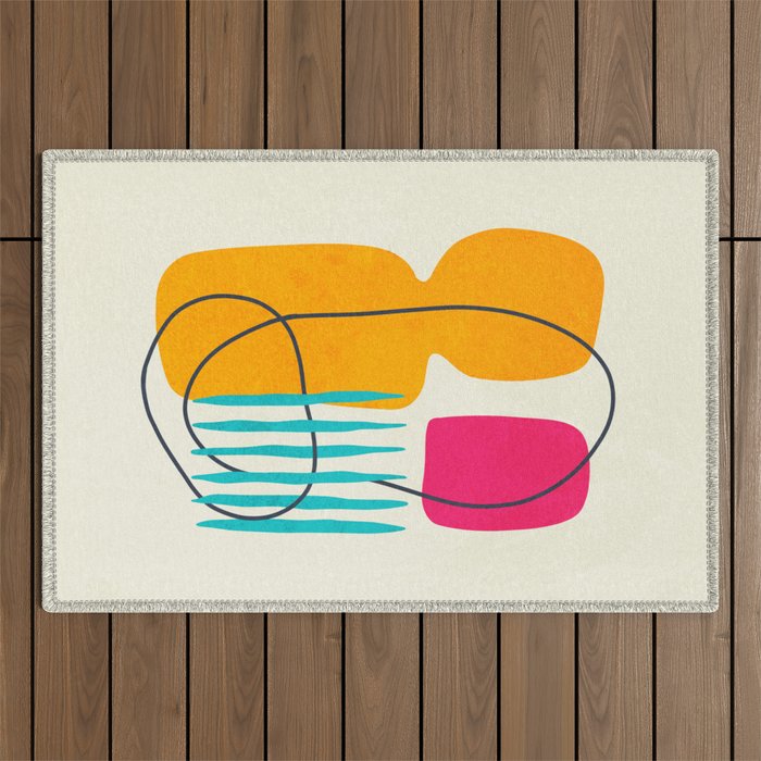Mid Century Abstraction Outdoor Rug Gallery Image 1