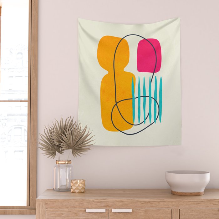 Mid Century Abstraction Wall Tapestry Gallery Image 2